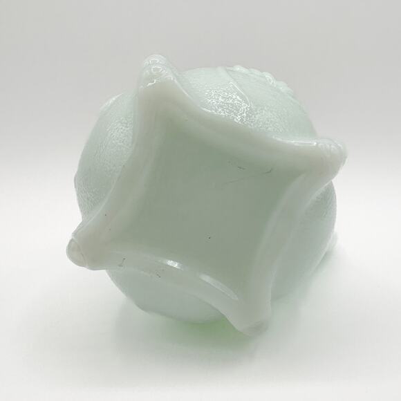 Antique Blue Milk Glass Syrup Pitcher with Tin Lid Victorian Embossed - Picture 10 of 13